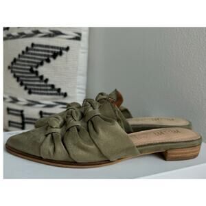 Mi.iM Olive Green Jenelle Knotted Pointed Toe Mules Size 7